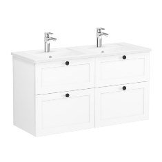 Vitra Root Classic 68939 Lavabo Dolabı, Dört Çekmeceli, 120 Cm, Mat Beyaz, Köşeli Lavabolu